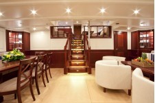 Sailing yacht Annagine - Lower Salon looking aft to Upper Salon